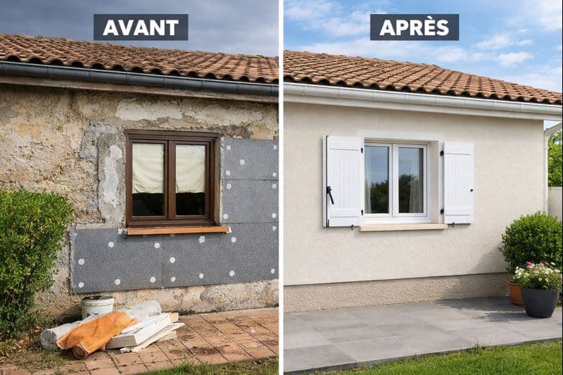 Rénovation façade et ITE à Meaux